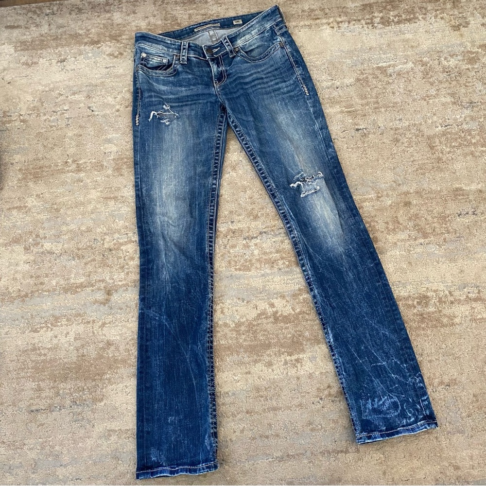 🔥🔥🐾 BKE Women's Straight Leg Jeans - Faded Indigo